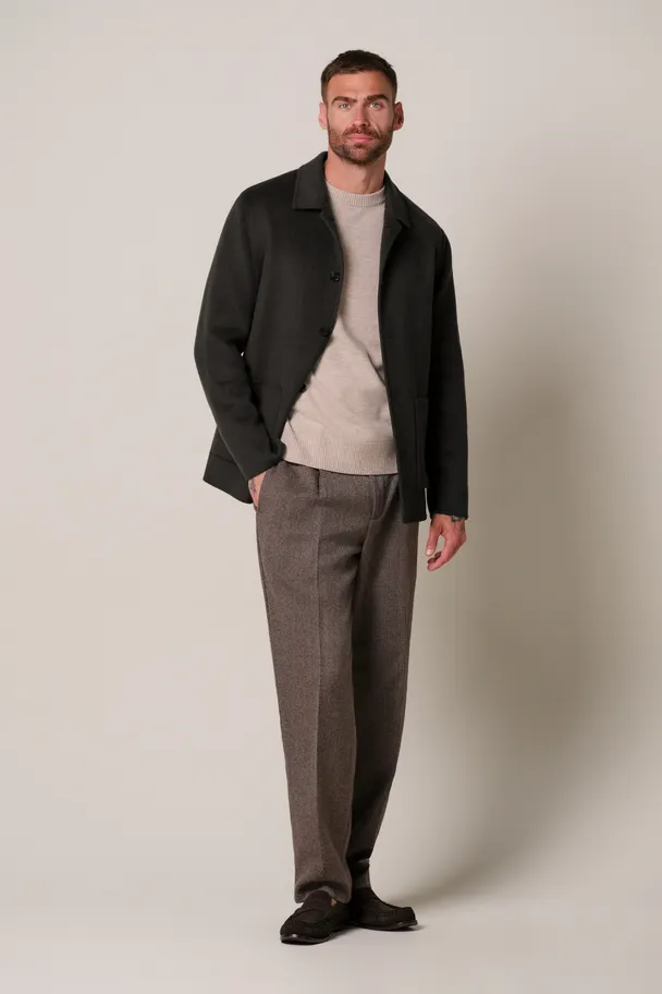PROFUOMO PPXF30011H Brown wollen single layer overshirt