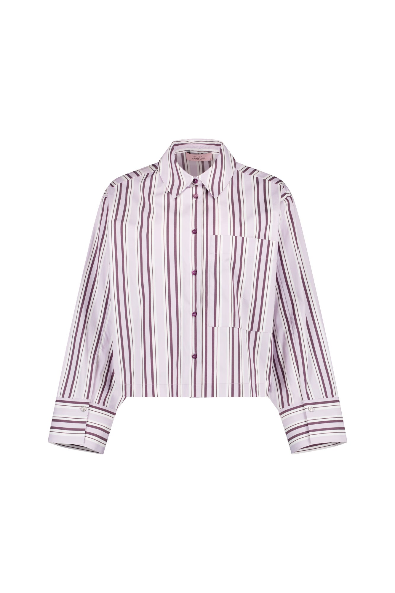 Studio Anneloes 14285 Erina stripe blouse - light aubergine