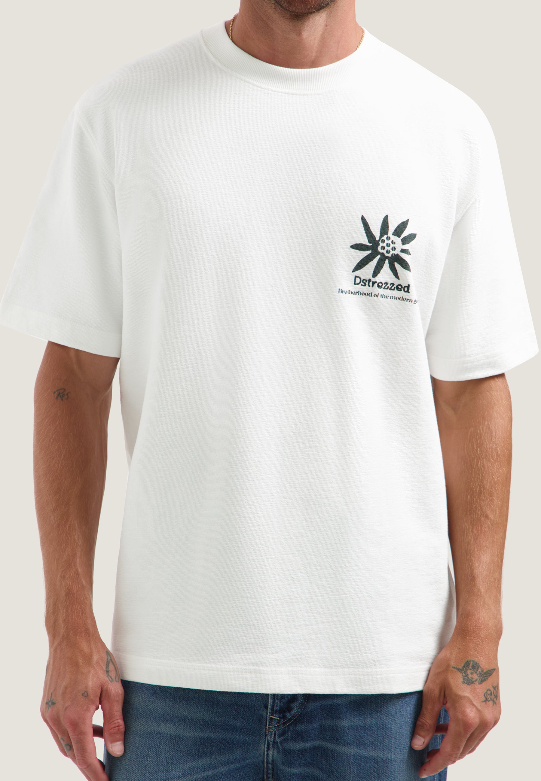 DESTREZZED 203554 LASSE ARTWORK TEE-White
