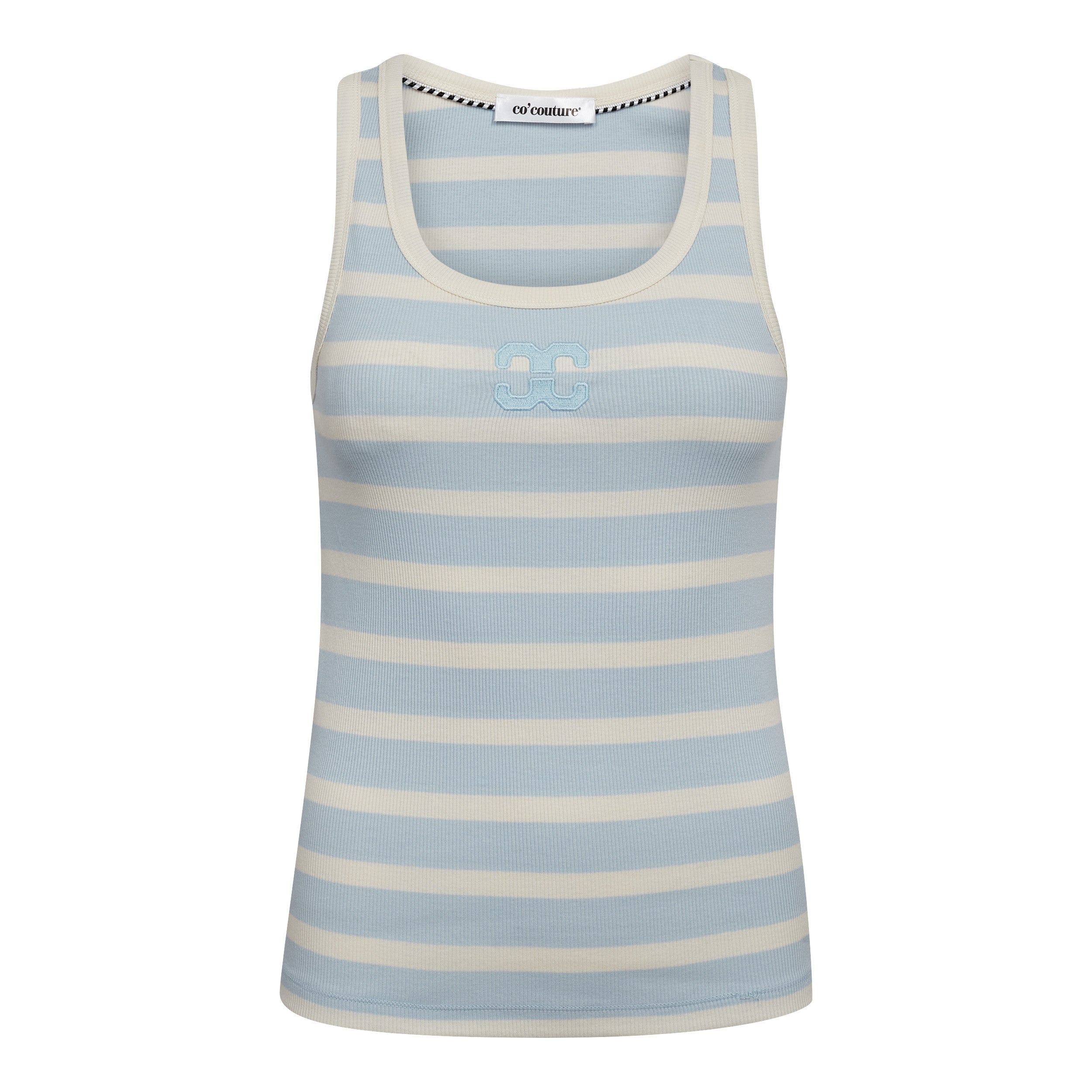 CO'COUTURE 33207 GrannyCC Rib Emb TankTop-paleblue
