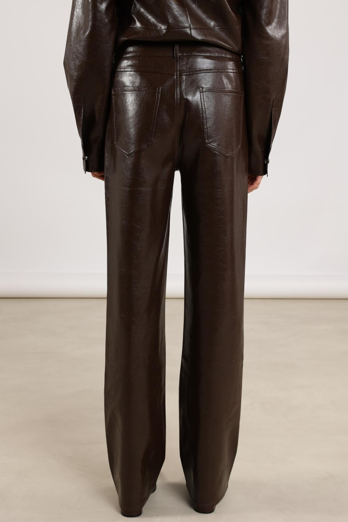 NUKUS NKF09056 Patricia Pants PU-Dark Chocolate