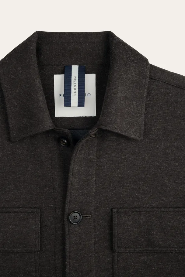 PROFUOMO PPXF30001D Donkerbruin knitted overshirt