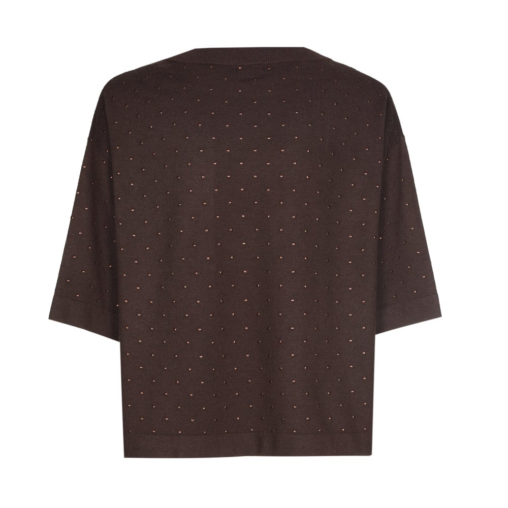 CarolineBiss 4298/31  Fijngebreide korte pull met detail