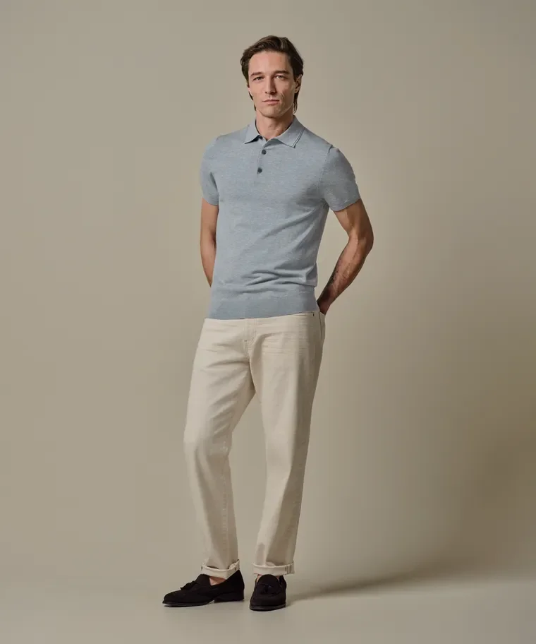 PROFUOMO PPXD10007G Luxury Basic POLO SS-blue