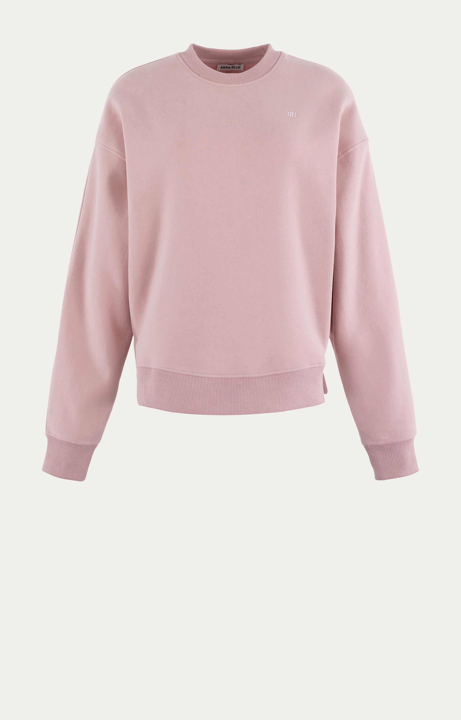 ANNA BLUE B59-04-CrewBigLogo-1 Sweater-BabyPink