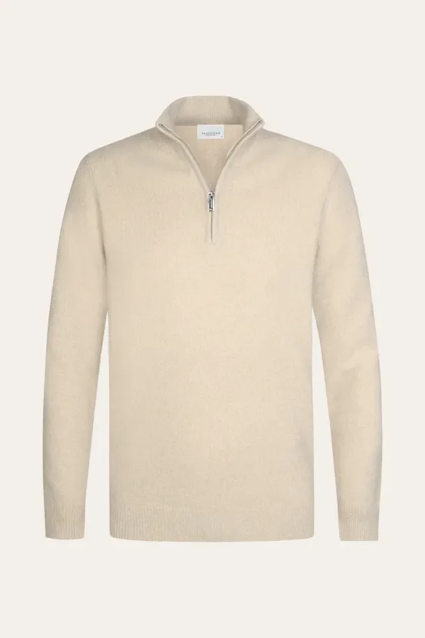 PROFUOMO PPXJ30047F Zand two-tone pullover half zip