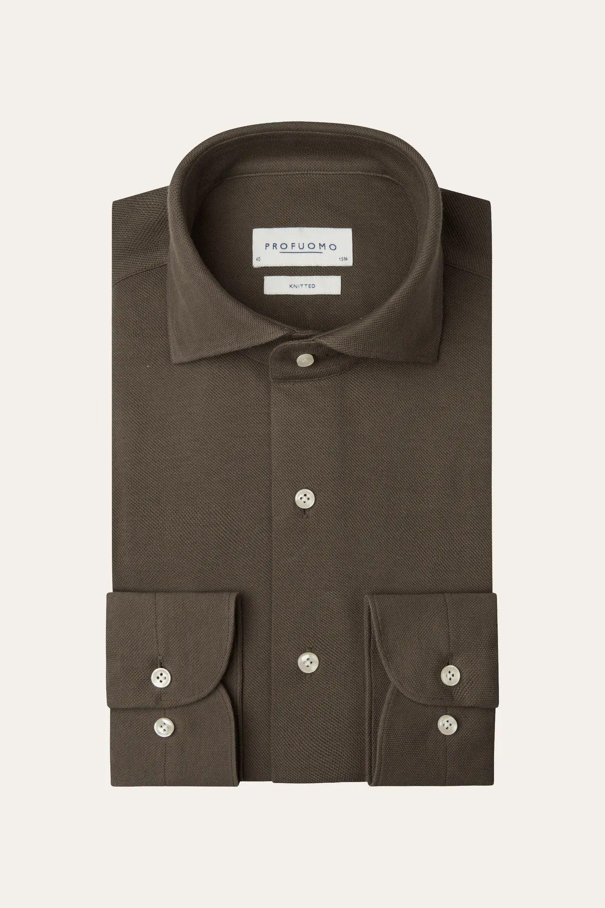 PROFUOMO PPXH30037D Taupe knitted shirt