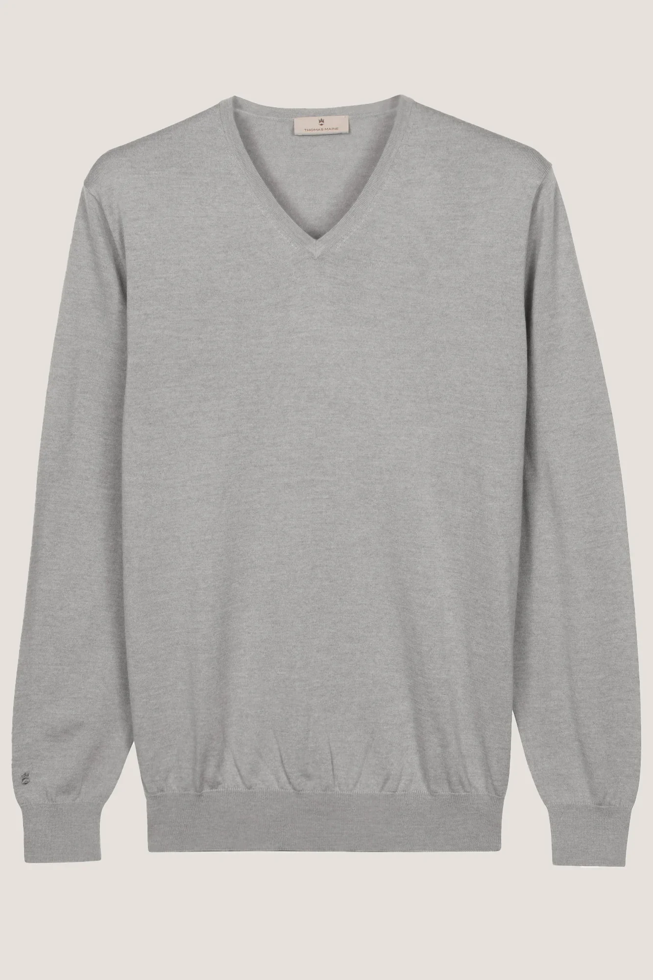 THOMAS MAINE NOS81TM100 V-neck - light grey