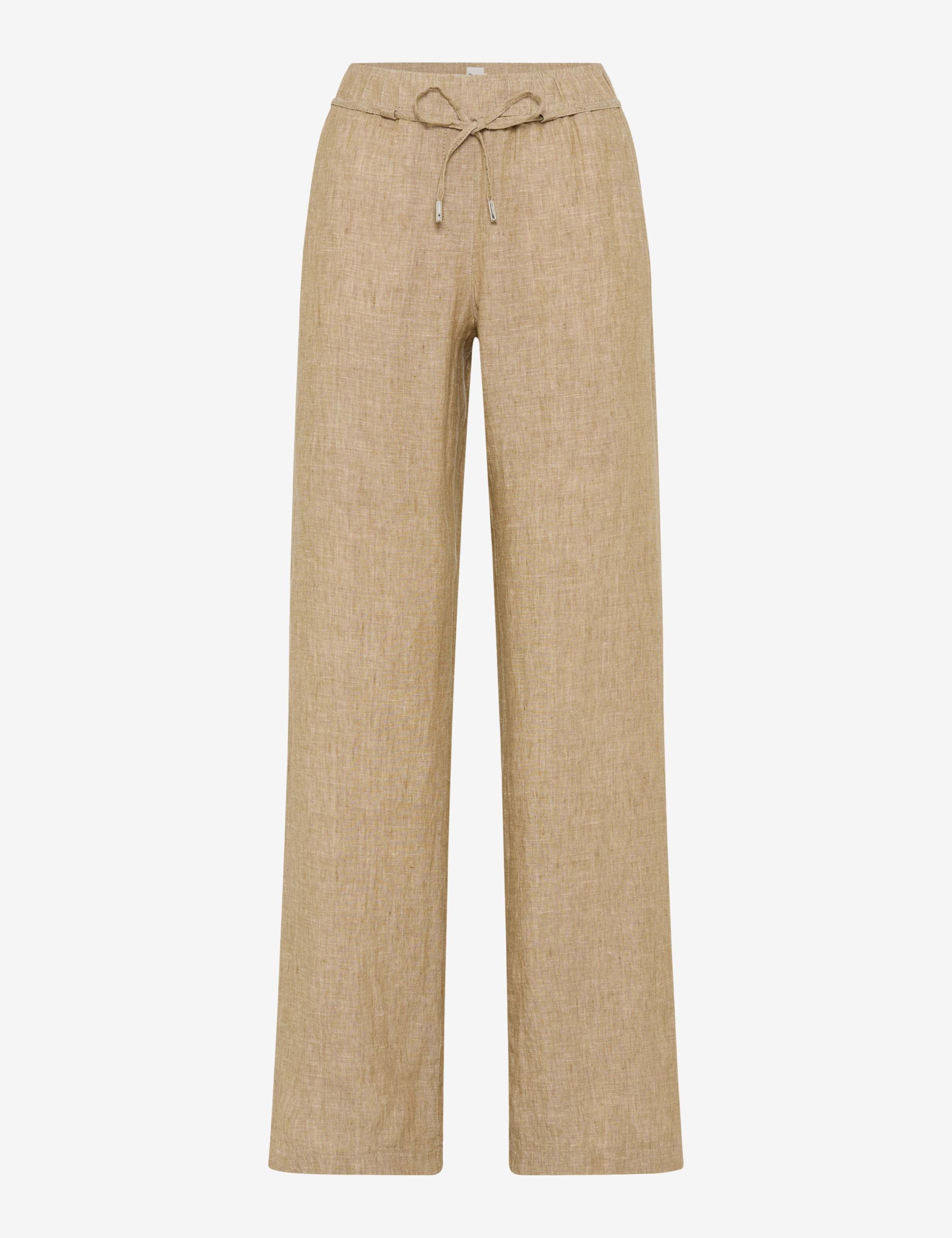 BRAX 092202_09885020 FARINA Linnen Broek-Almond