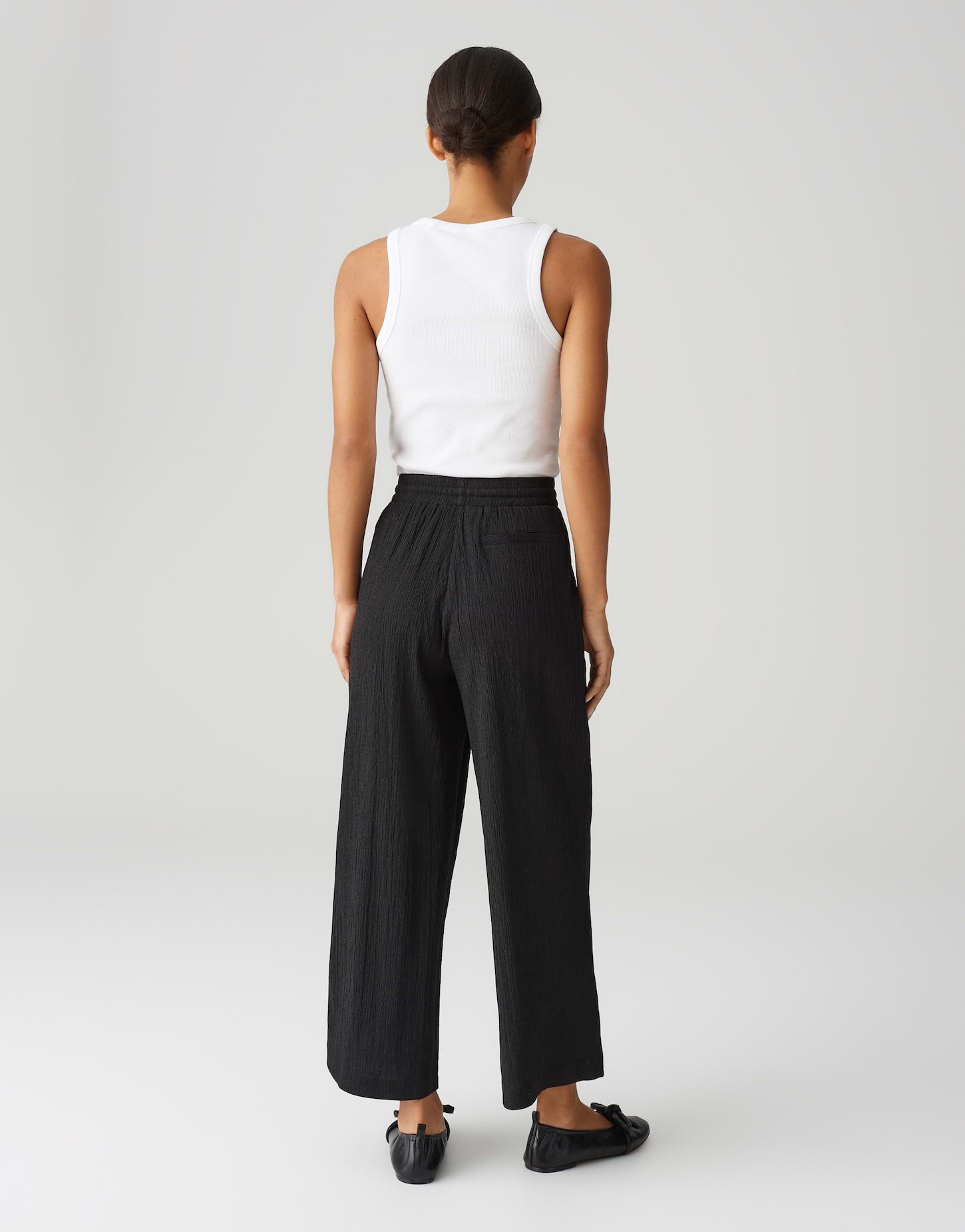 OPUS 1042415798100 Mileni crinkle wijde culotte-black