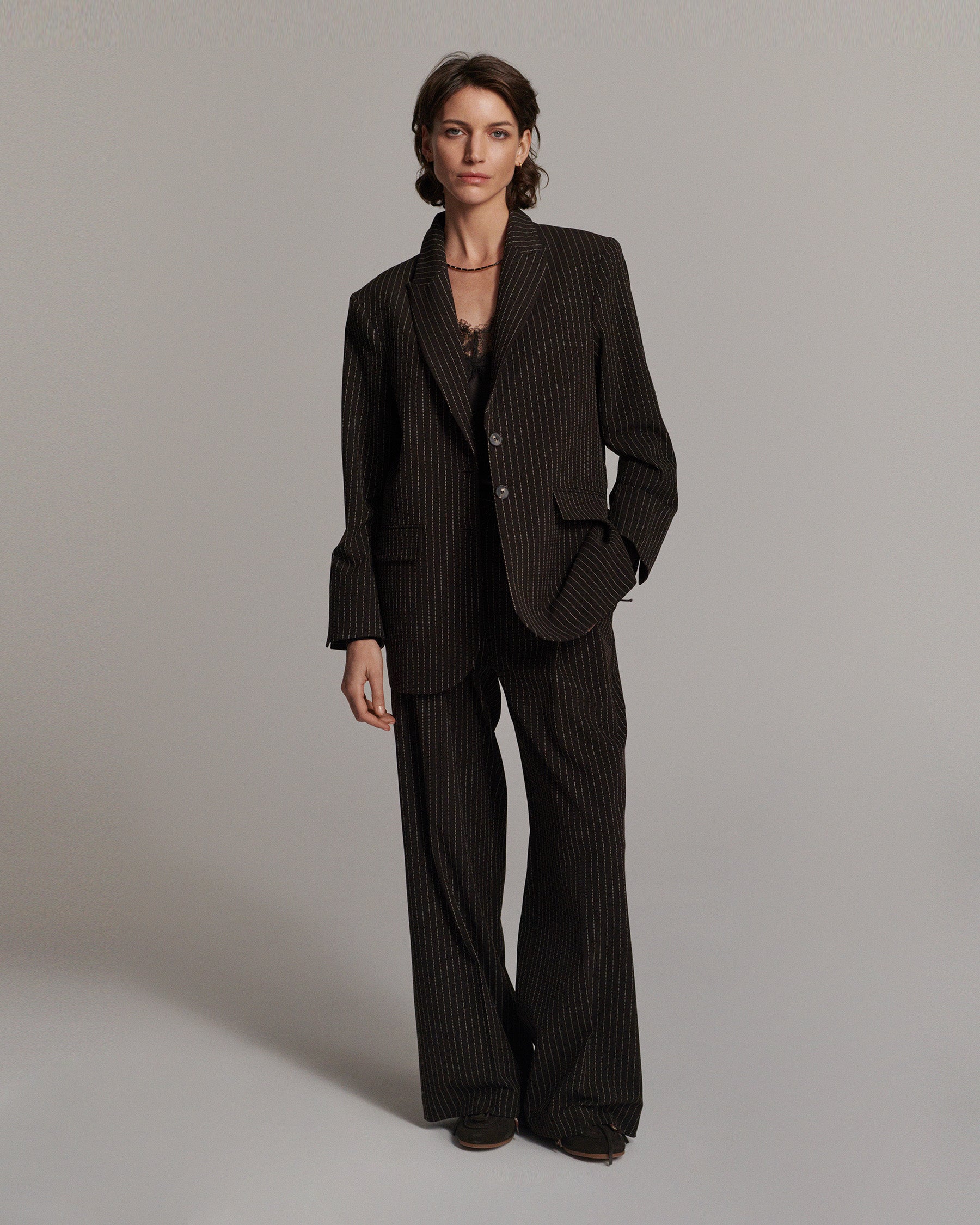 SUMMUM gestreepte boyfriend blazer1s1325-12495