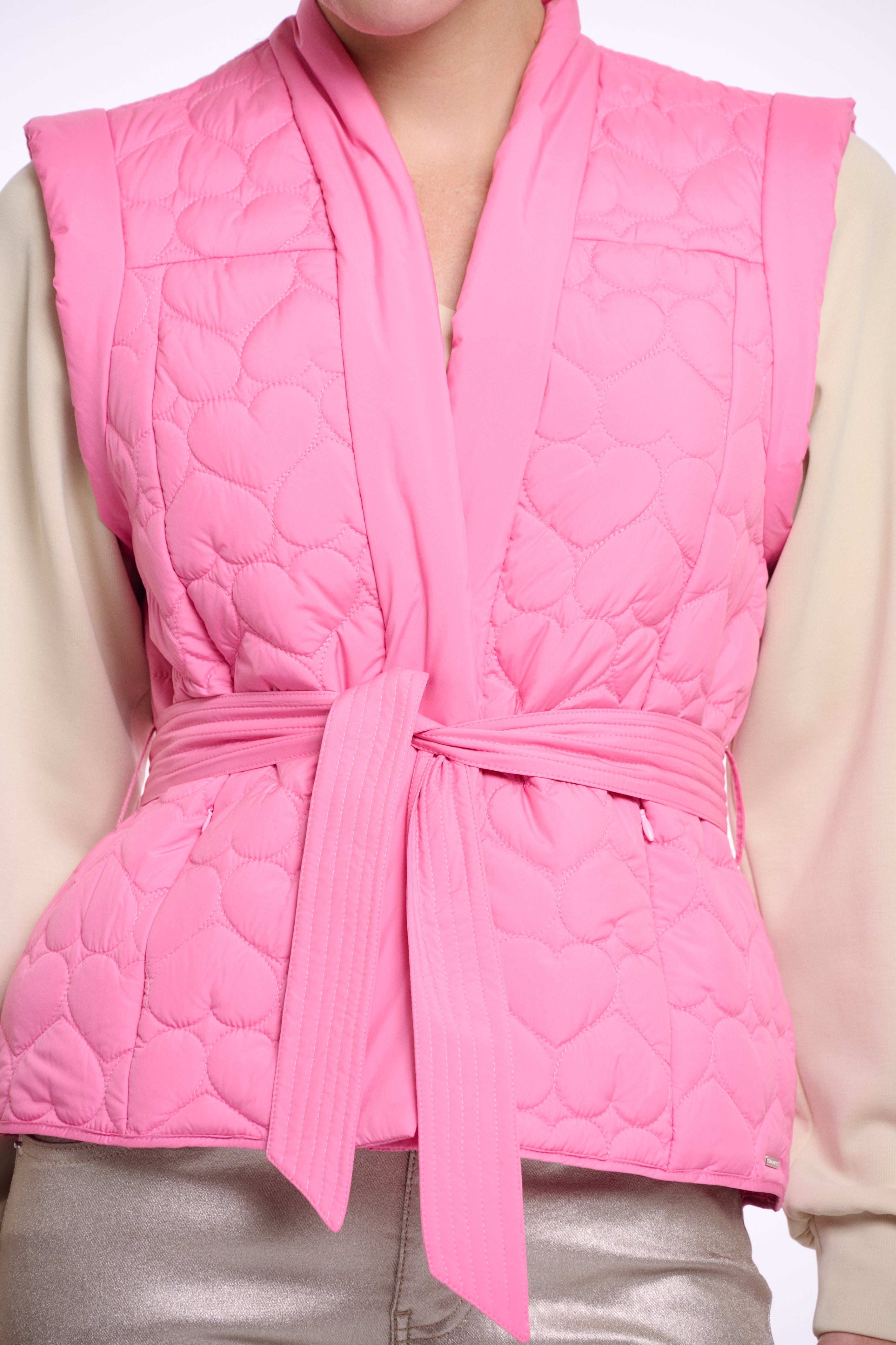 RINO & PELLE Doria.7002521 Quilted bodywarmer with belt-Pink