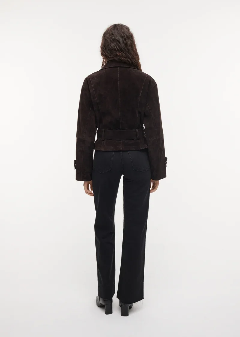 Studio AR 028L266022.01 Gwen Suede kort jasje - velvet brown
