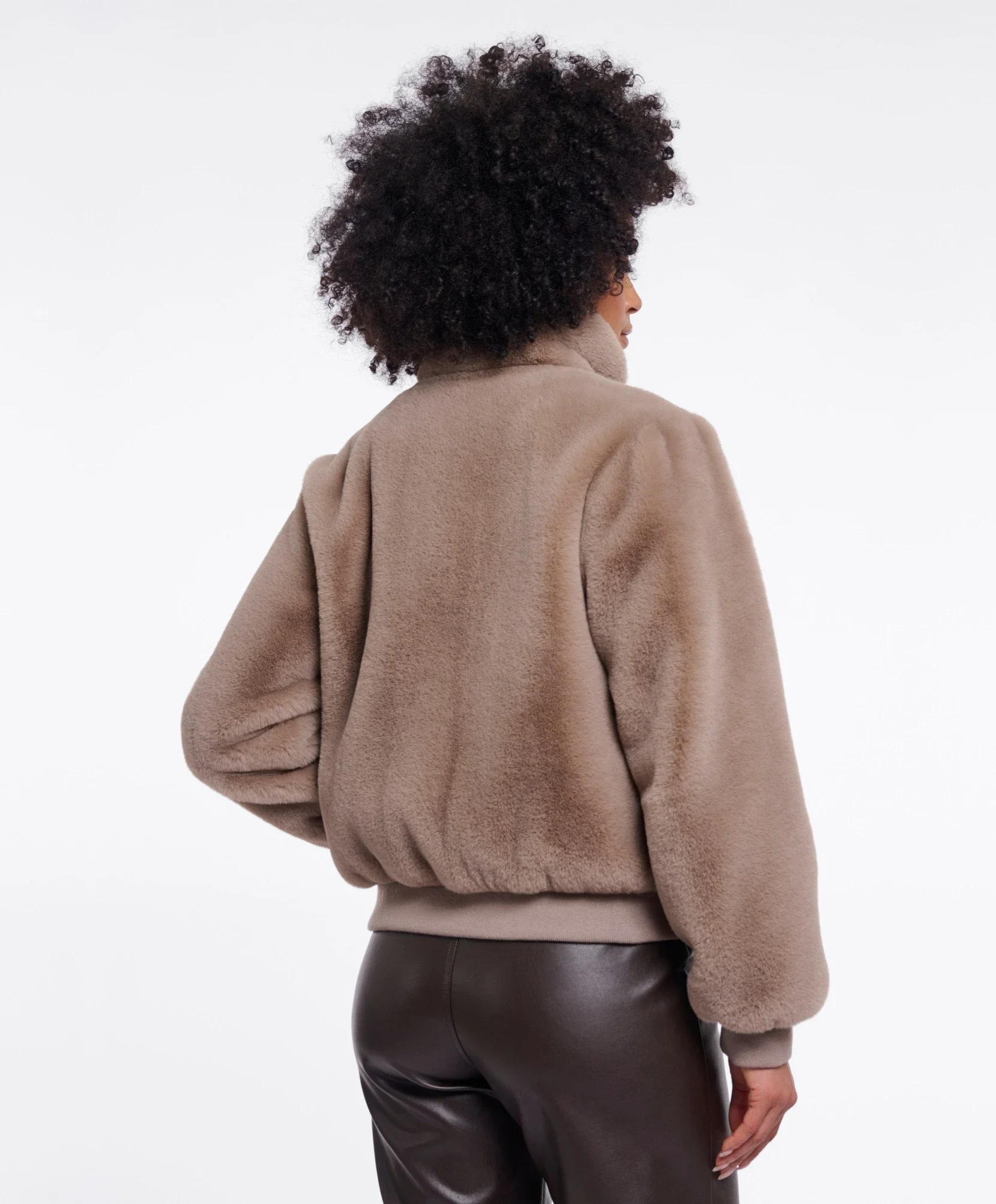 RINO & PELLE Ambra.7002611 Short faux fur jacket- mocha latte