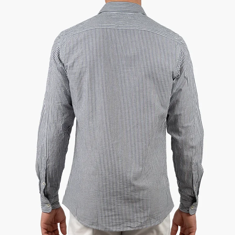 SEVEN DIALS SDL26107SA27 JACE Overhemd Seersucker Streep-navy