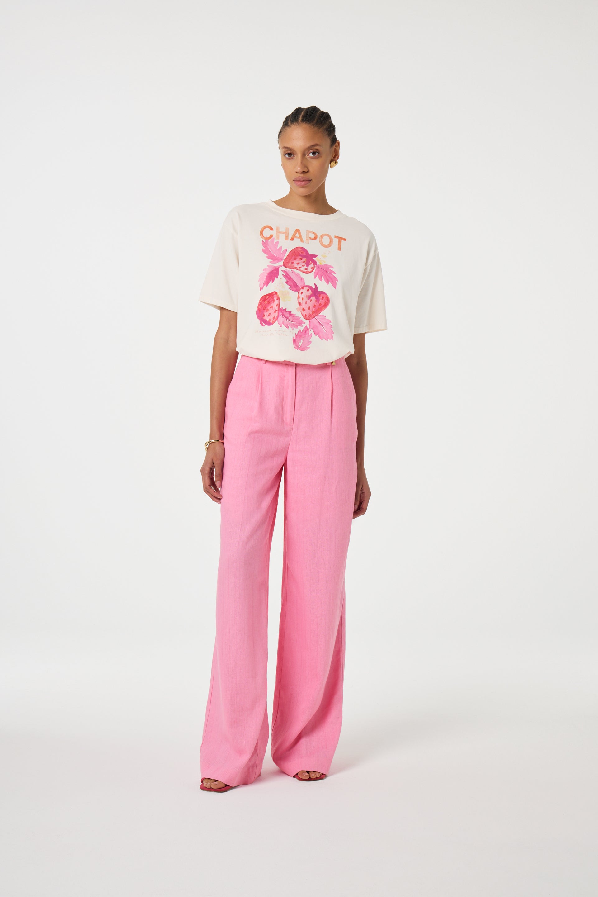 FABIENNE CHAPOT CLTTRS21SS25 Nura Pleated Trousers-Pink Glow