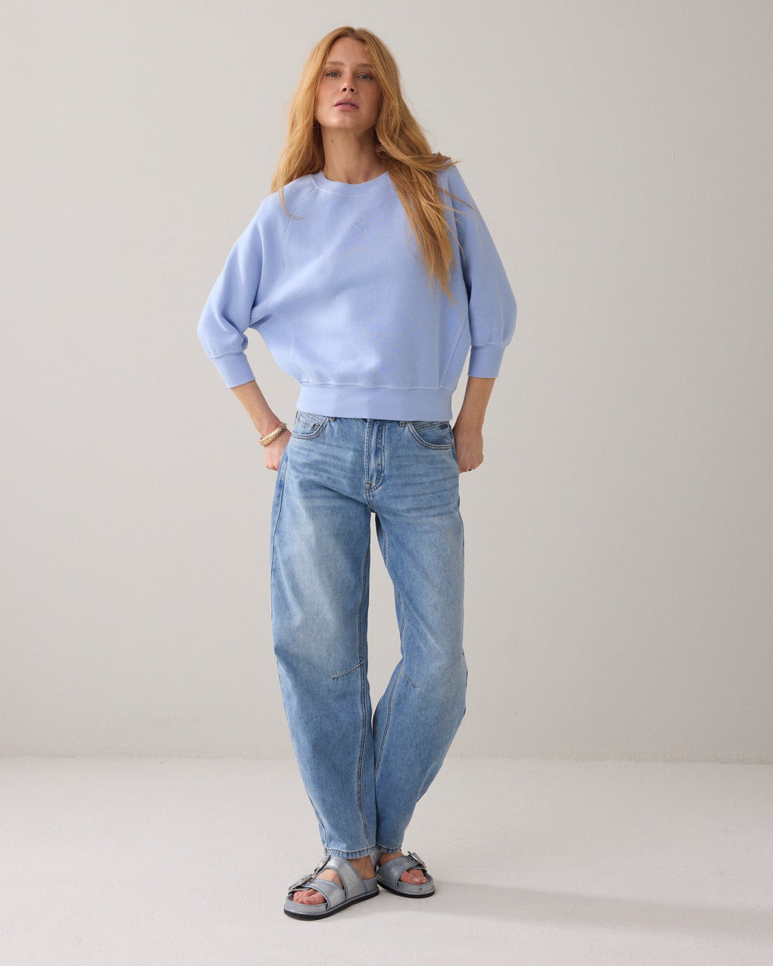 SUMMUM 3s5271-30704 Loose fit sweater vleermuismouw