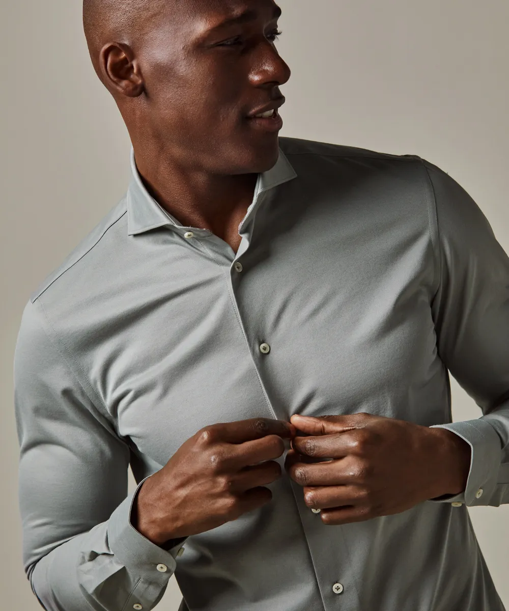 PROFUOMO GROEN JAPANESE KNITTED SHIRT PP2H00008A