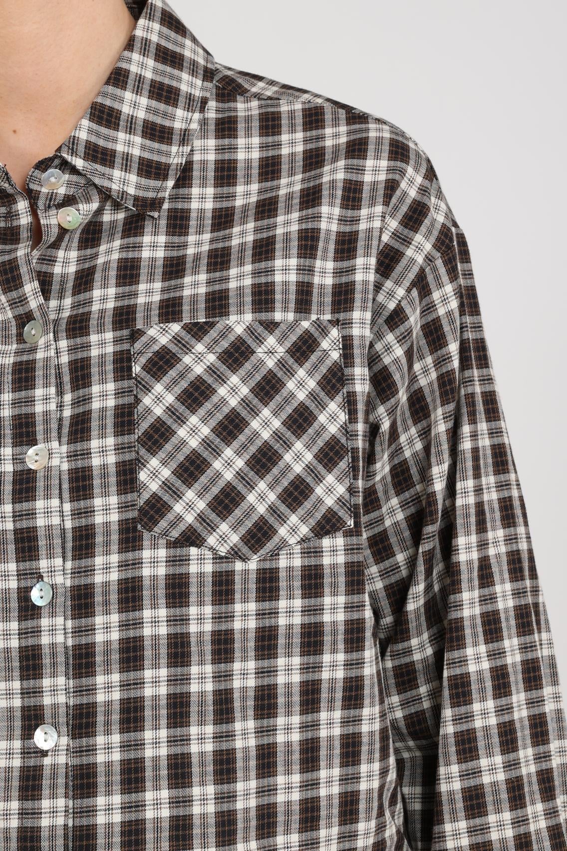NUKUS NKF02261 Macy Blouse Check-offwhite/chocolate