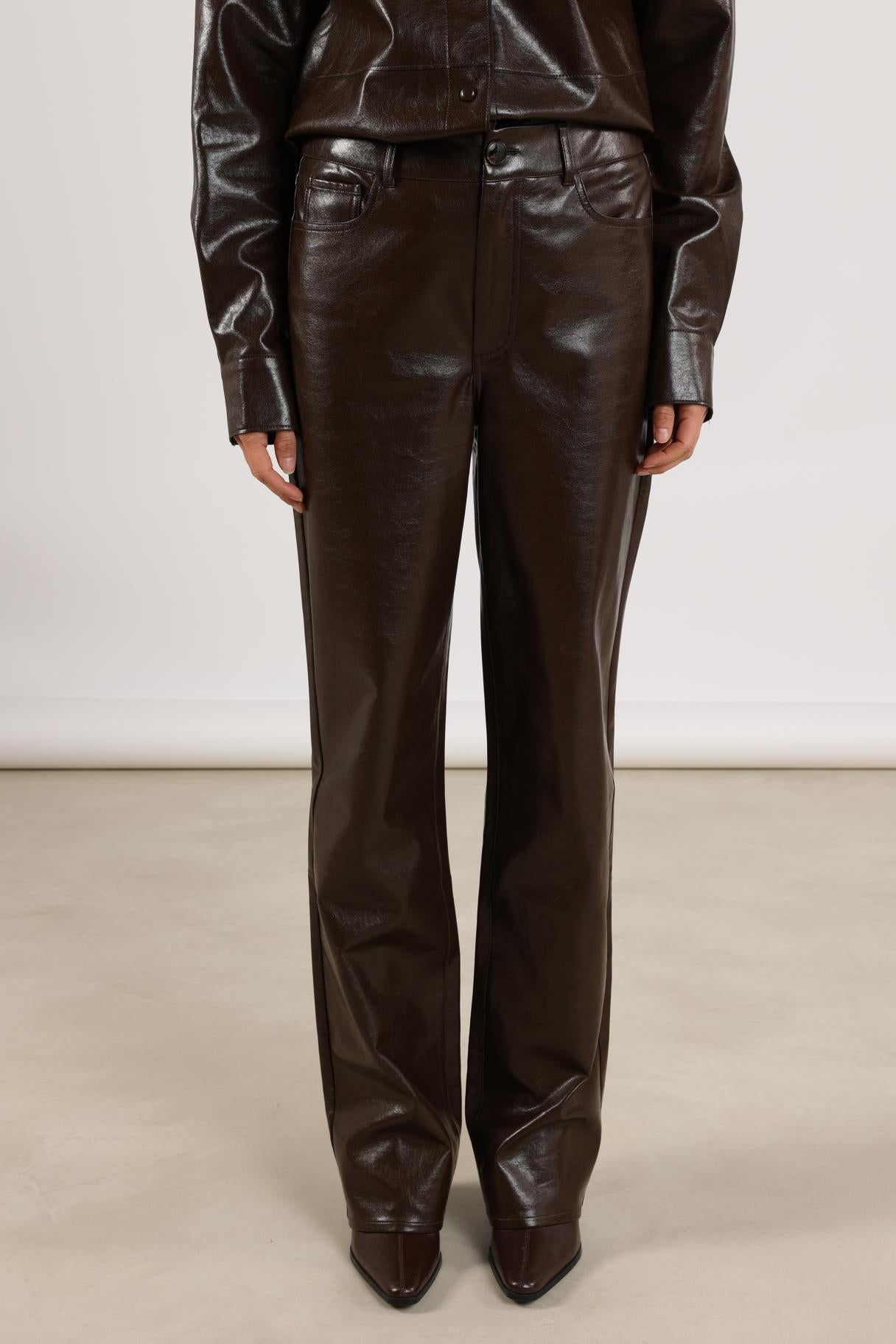 NUKUS NKF09056 Patricia Pants PU-Dark Chocolate