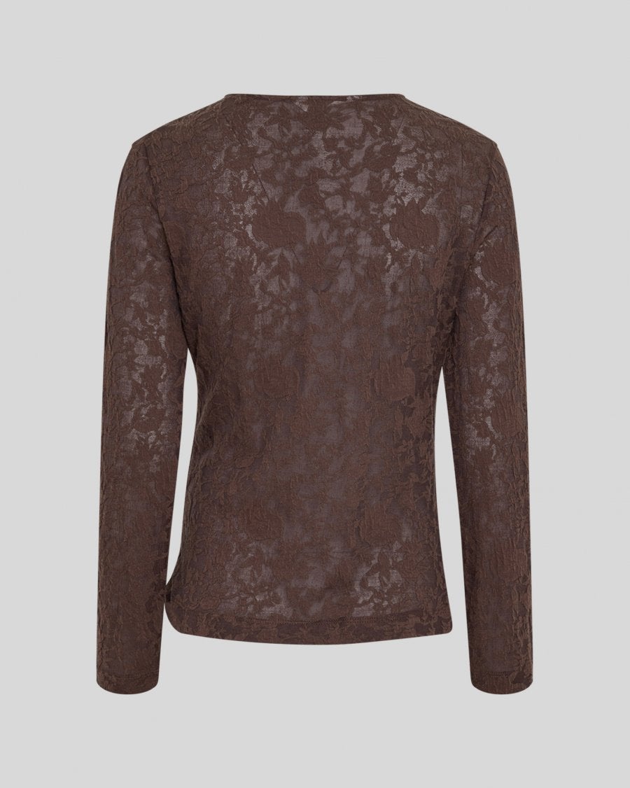 MOSS COPENHAGEN 20339 BRIGETTI BRIGETTA Lace TOP-hot fudge
