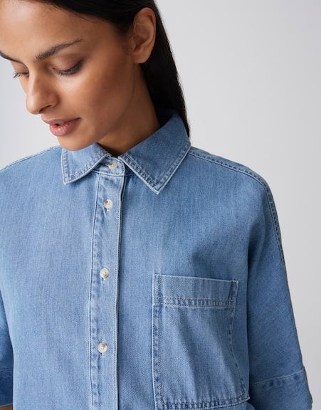 OPUS 10576014226444 Fyndra Boxy Denim Blouse