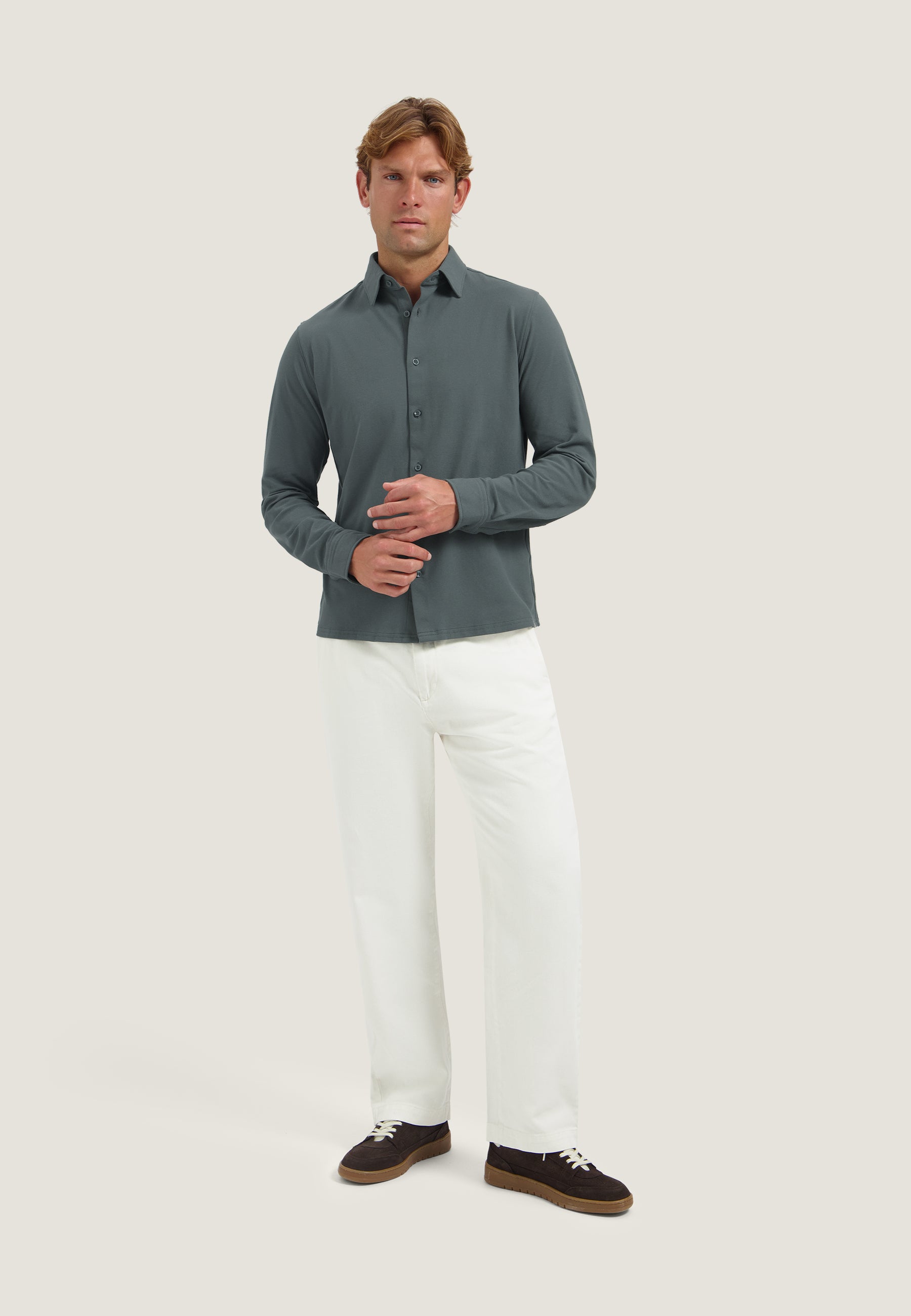 DESTREZZED 303995 BLAZE SHIRT-Grey Green