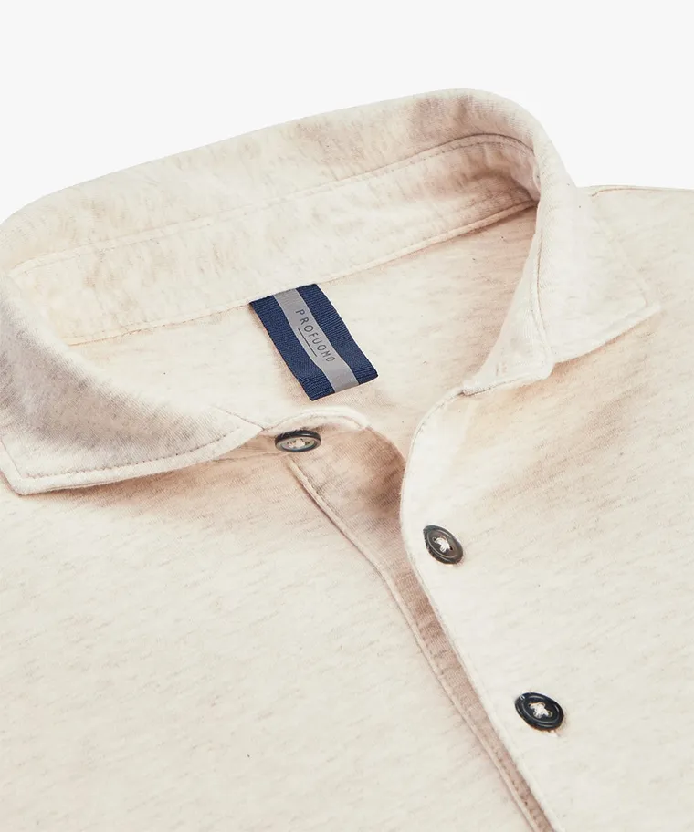 PROFUOMO PP2J00001C Single Jersey POLO LONGSLEEVE-Beige Melange