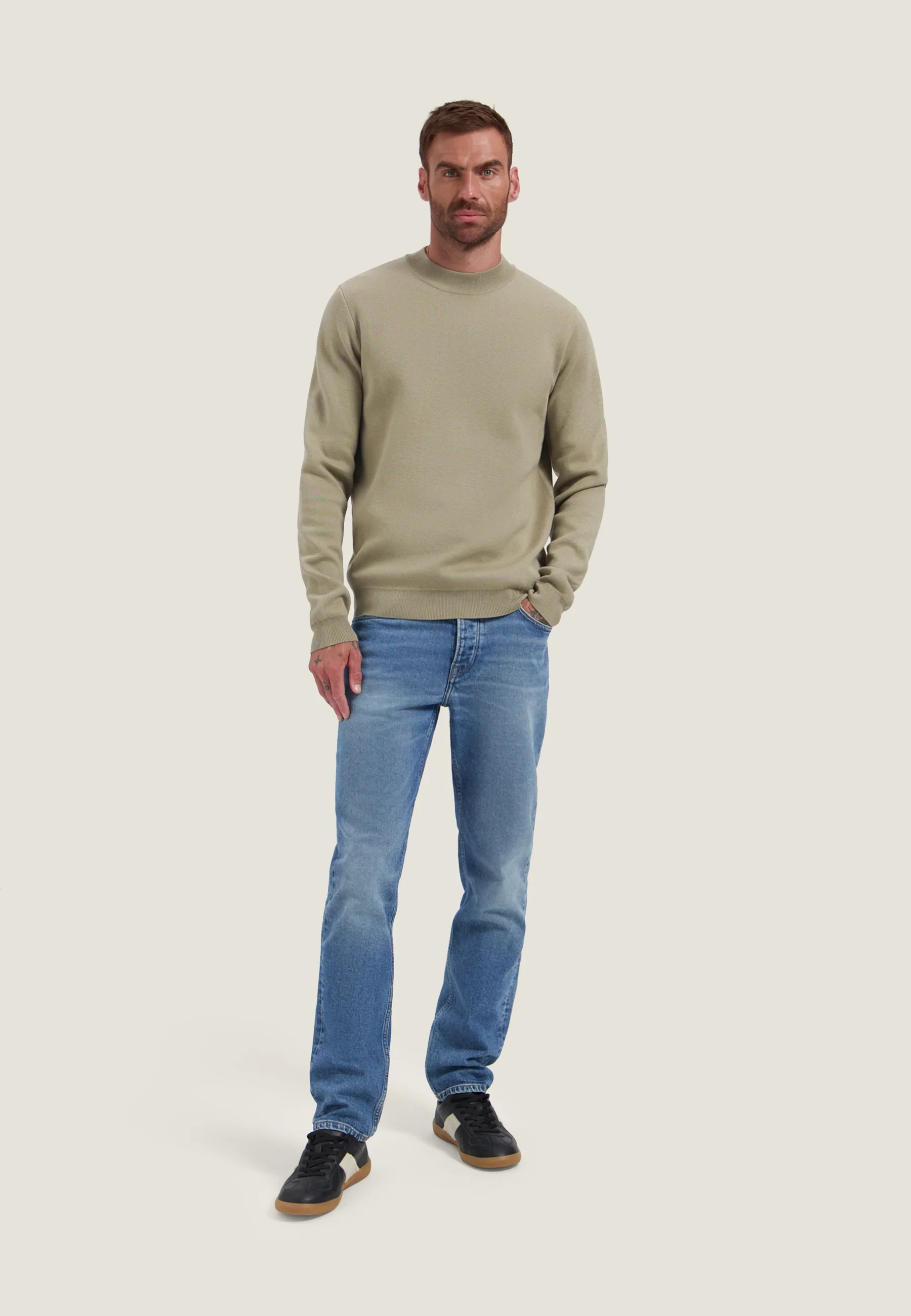 DSTREZZED 405940 ARCHER MOCKNECK vintage sand