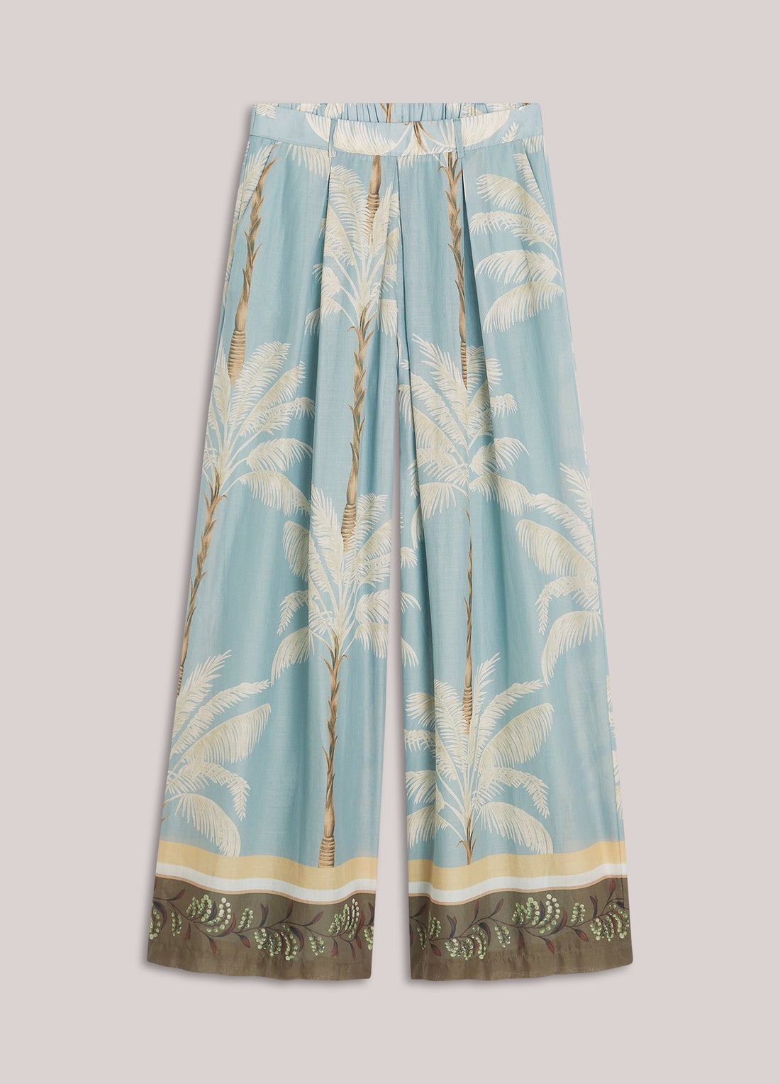 SUMMUM 4s2993-12457 Gevoerde broek strandprint