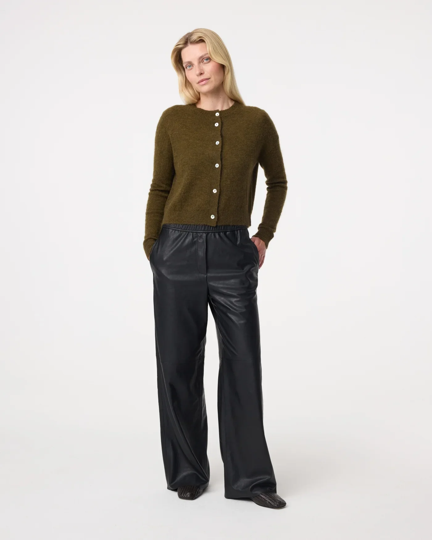 KNIT-TED 262P059 Emile Cardigan - moss