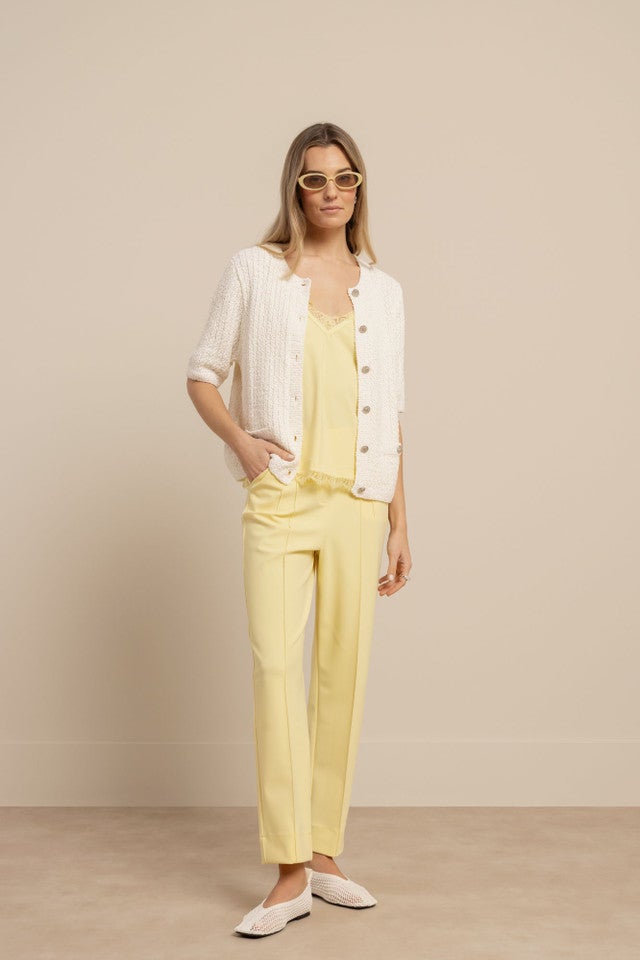 STUDIO ANNELOES 13852 Mitzie lace top-butter yellow
