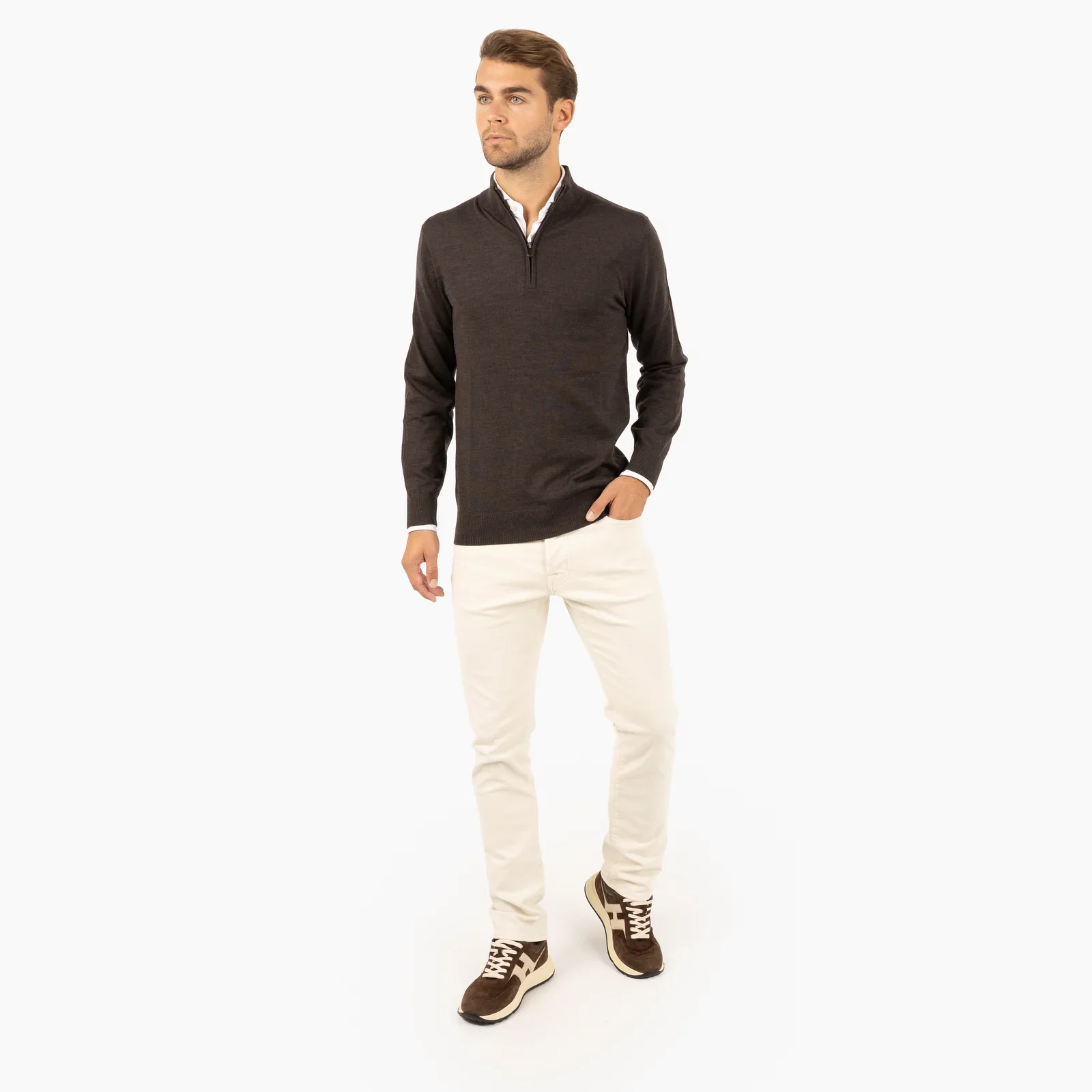 SEVEN DIALS SDL00005LU15 SAUL Pullover Rits-DarkBrown