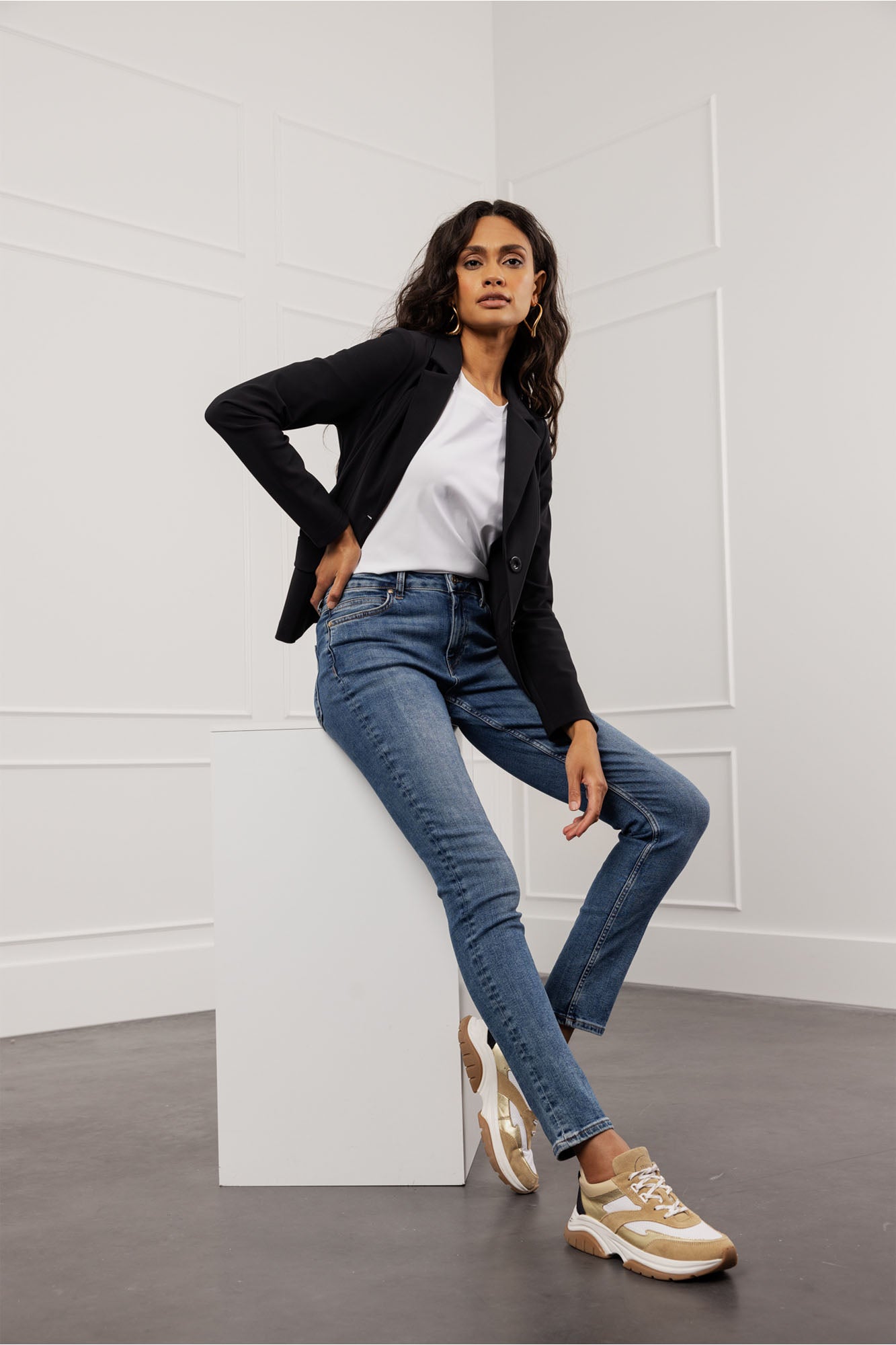 Studio Anneloes 94780 Bright bonded blazer - black