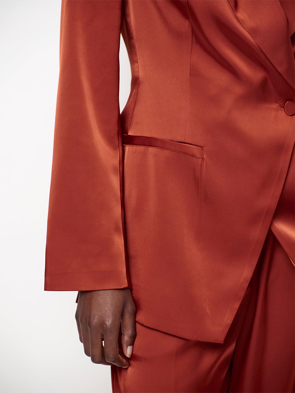 DANTE 6 263185 Rush TailoredSatin Blz satijnen blazer oranje
