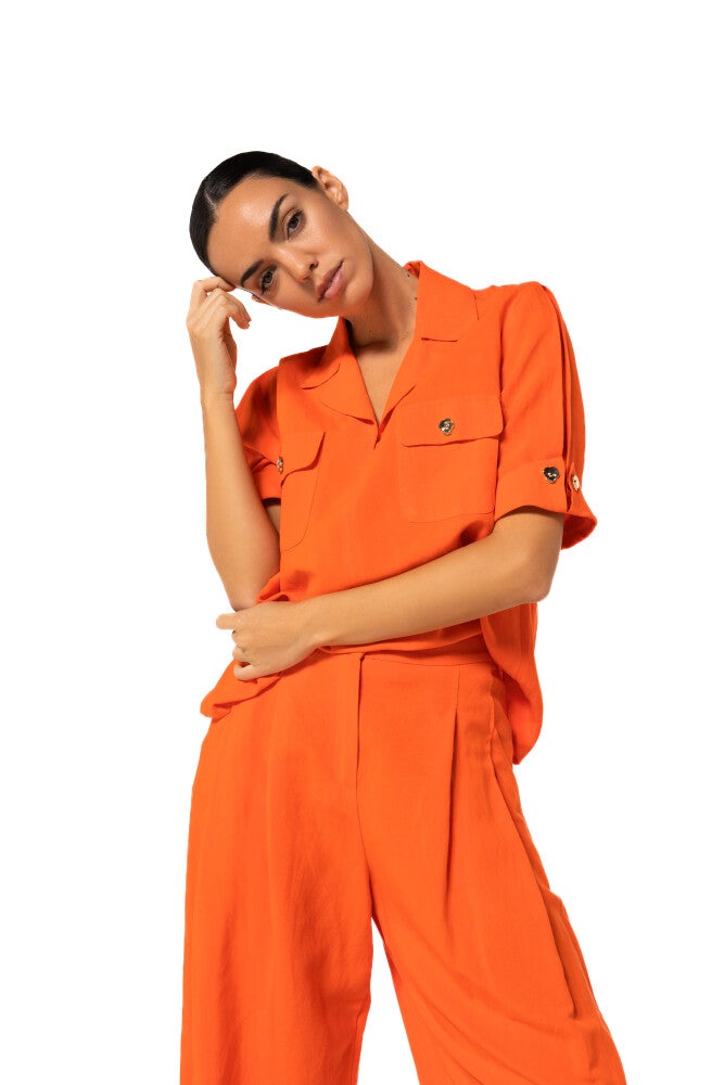 CarolineBiss 1613/54 (05) Tuniek met kraag-orange