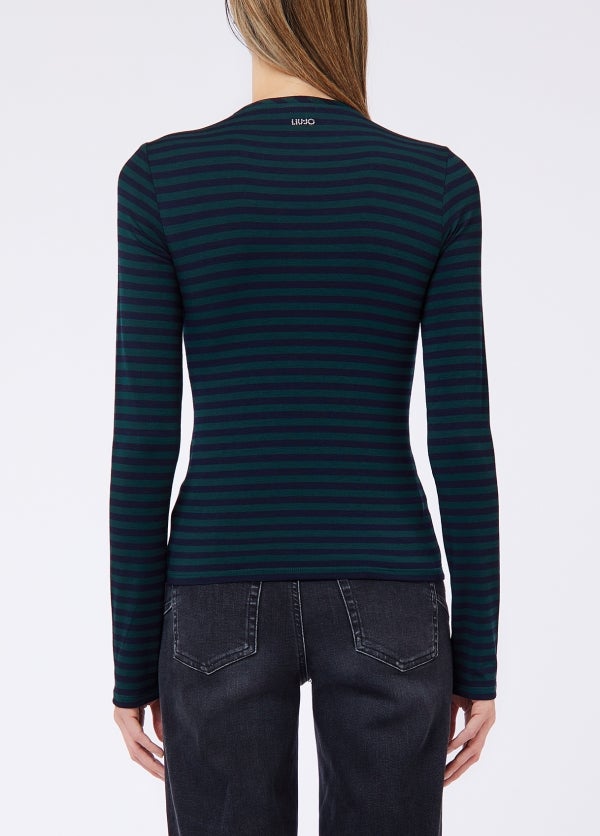 LIU JO WF6440J3988 T-shirt ML Righe