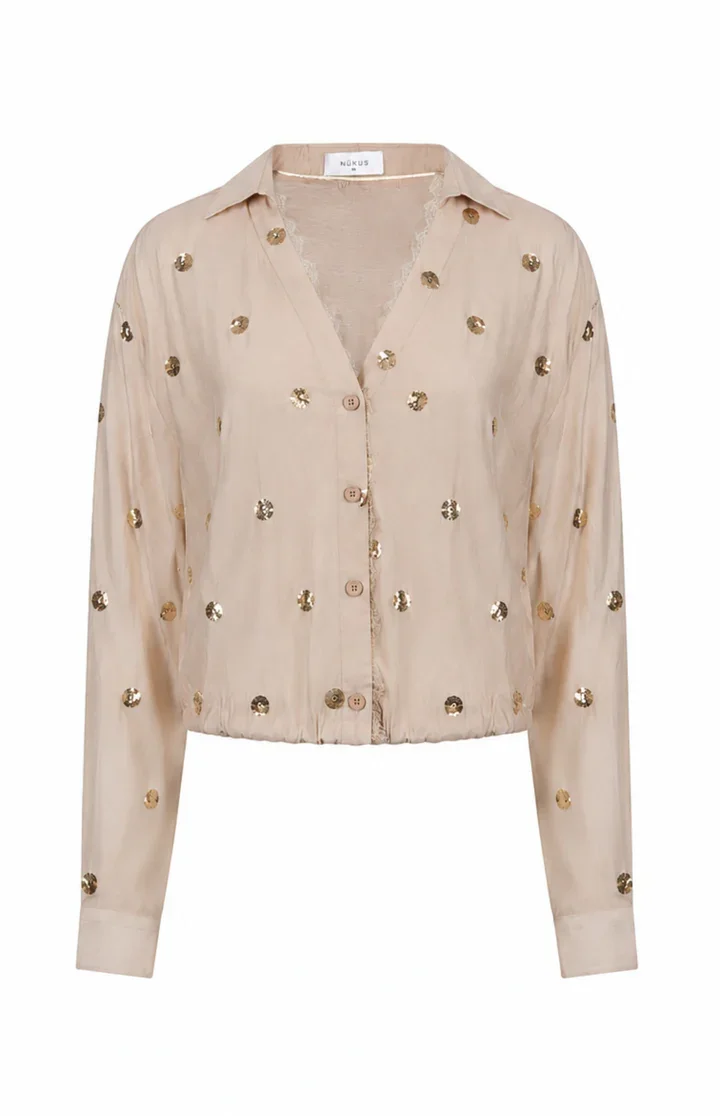 NUKUS NKF02160 Anika Blouse Paillet-Sand