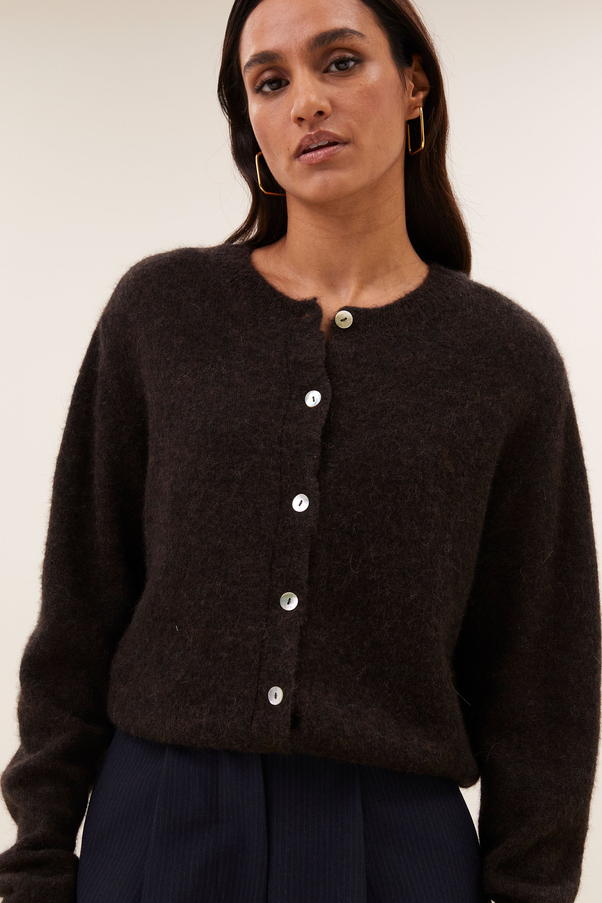 BY-BAR 26414007 cleo cardigan-deep brown