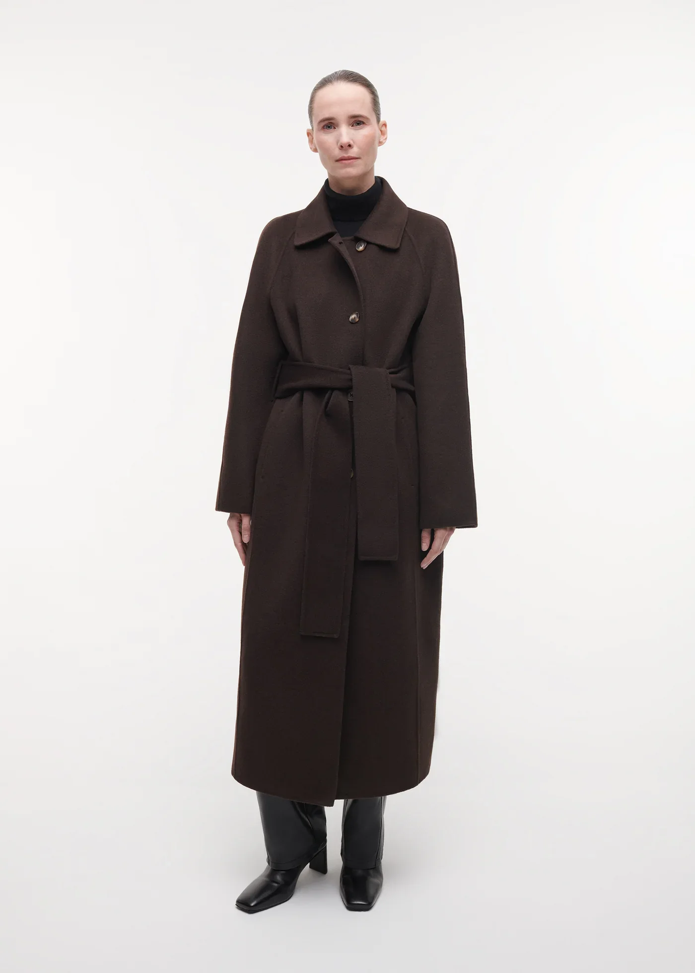 Studio AR 01TL266030.01 Joy Woolblend - lange wollen jas bruin