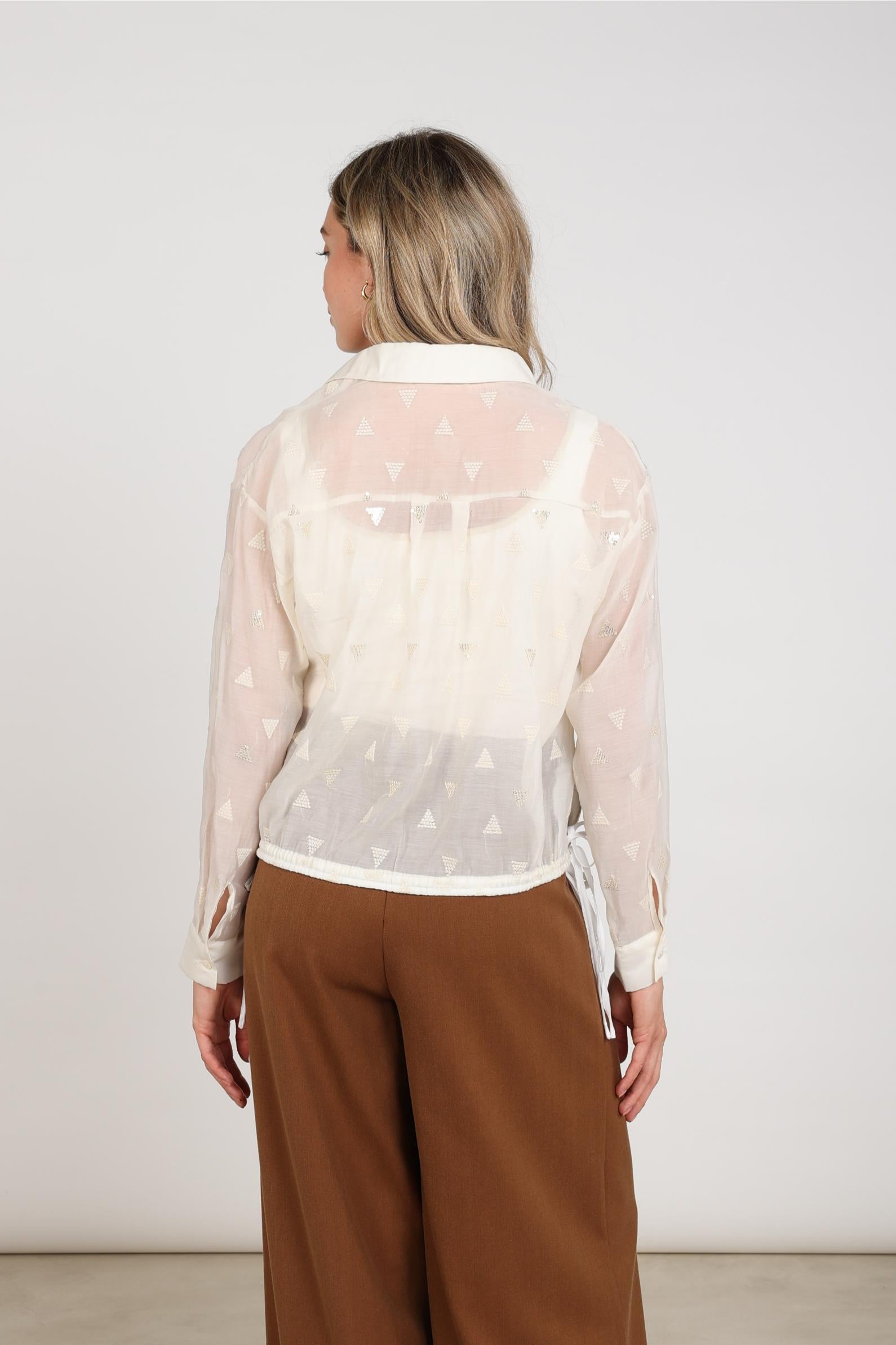 NUKUS NKF02182  Ally Blouse Square Embroidery