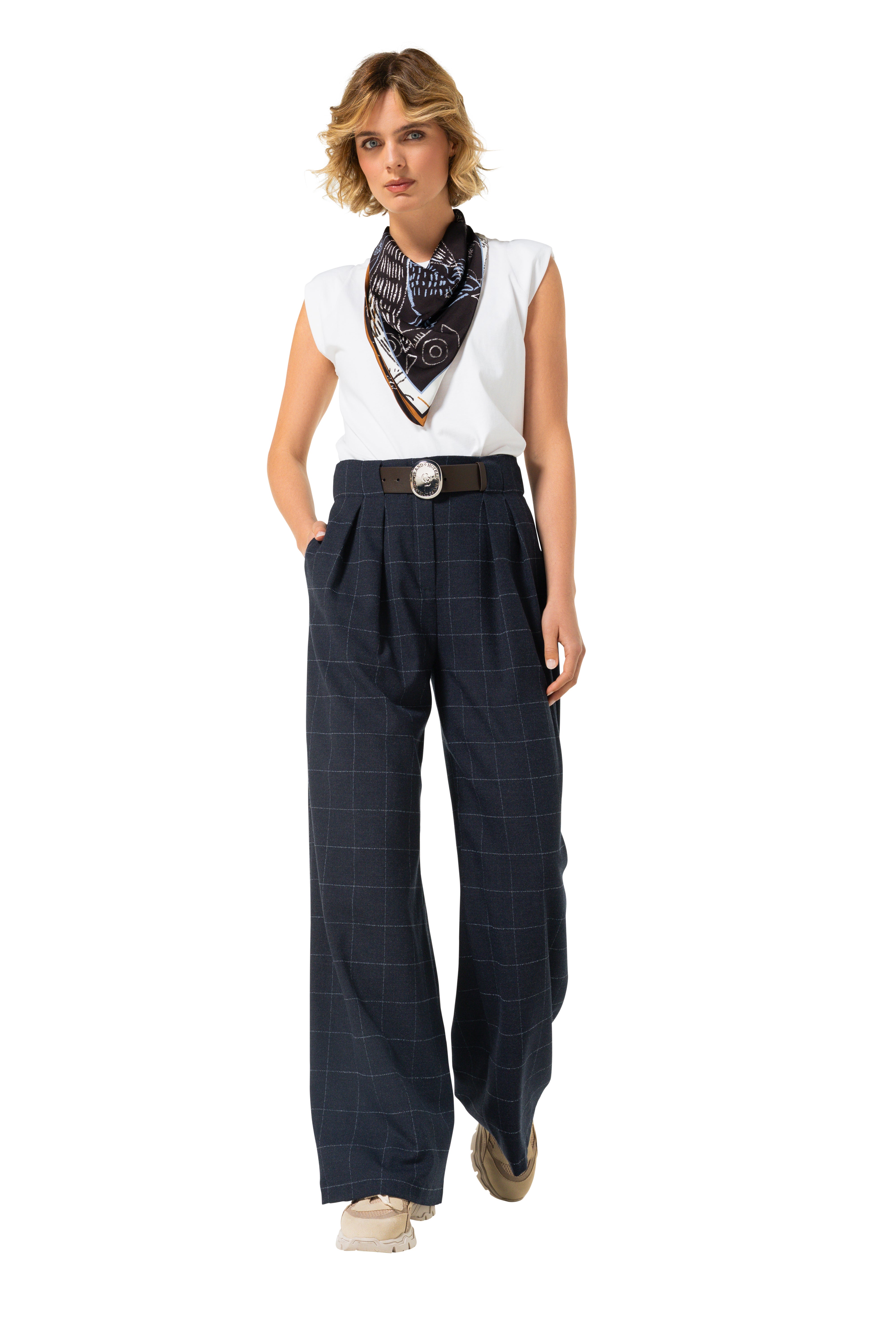 CarolineBiss 4590/21 Broek geruit met ceintuur