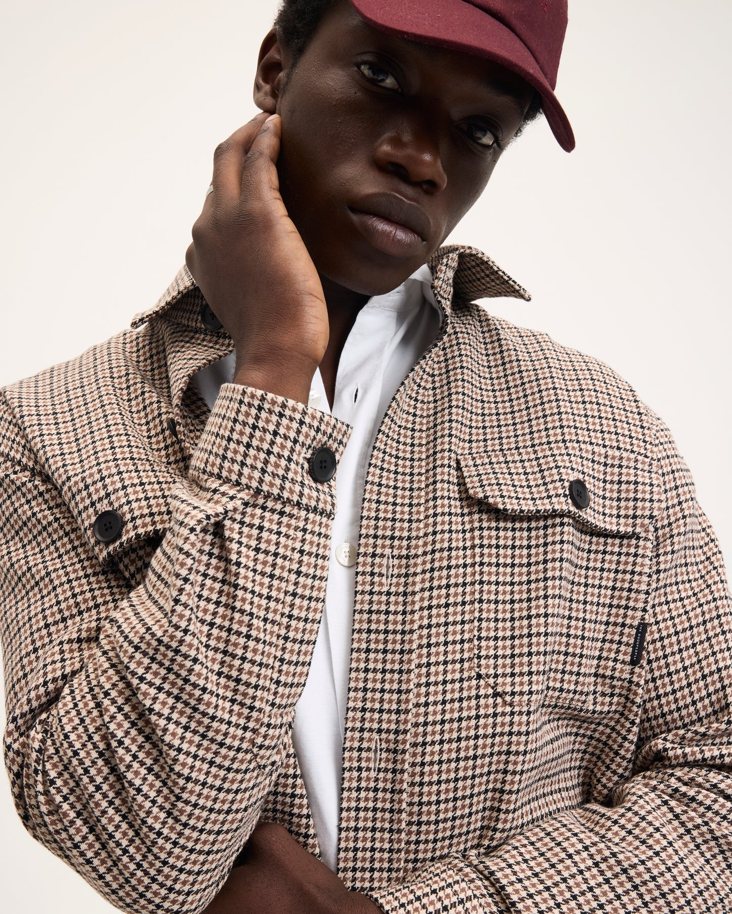 THE GOODPEOPLE SERGIO 26020225 wollen overshirt met ruitpatroon