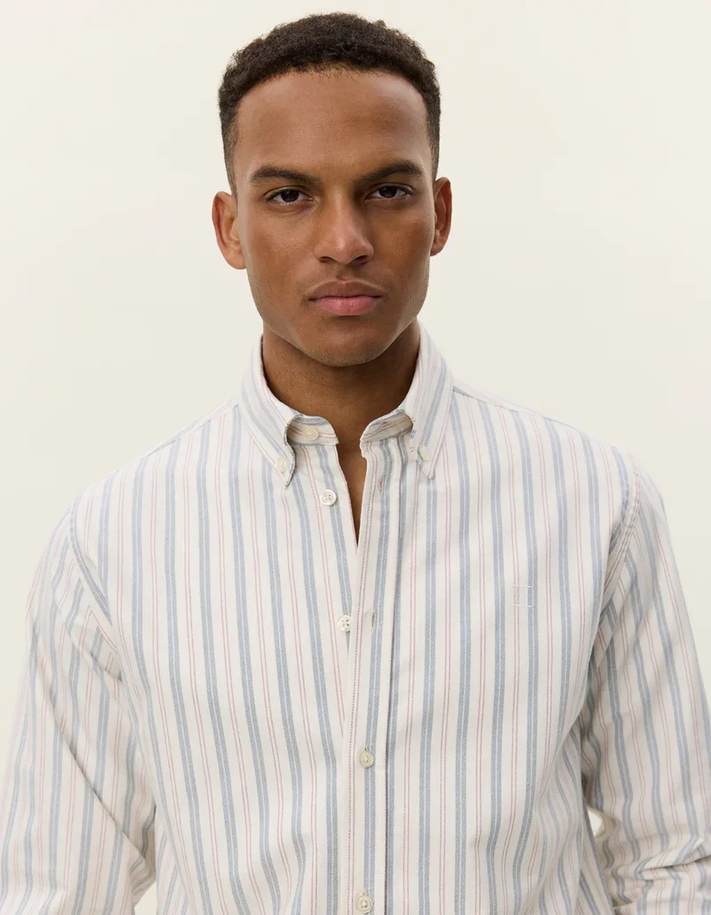 LES DEUX  SHIRT 1000437 Konrad Stripe Oxford Shirt