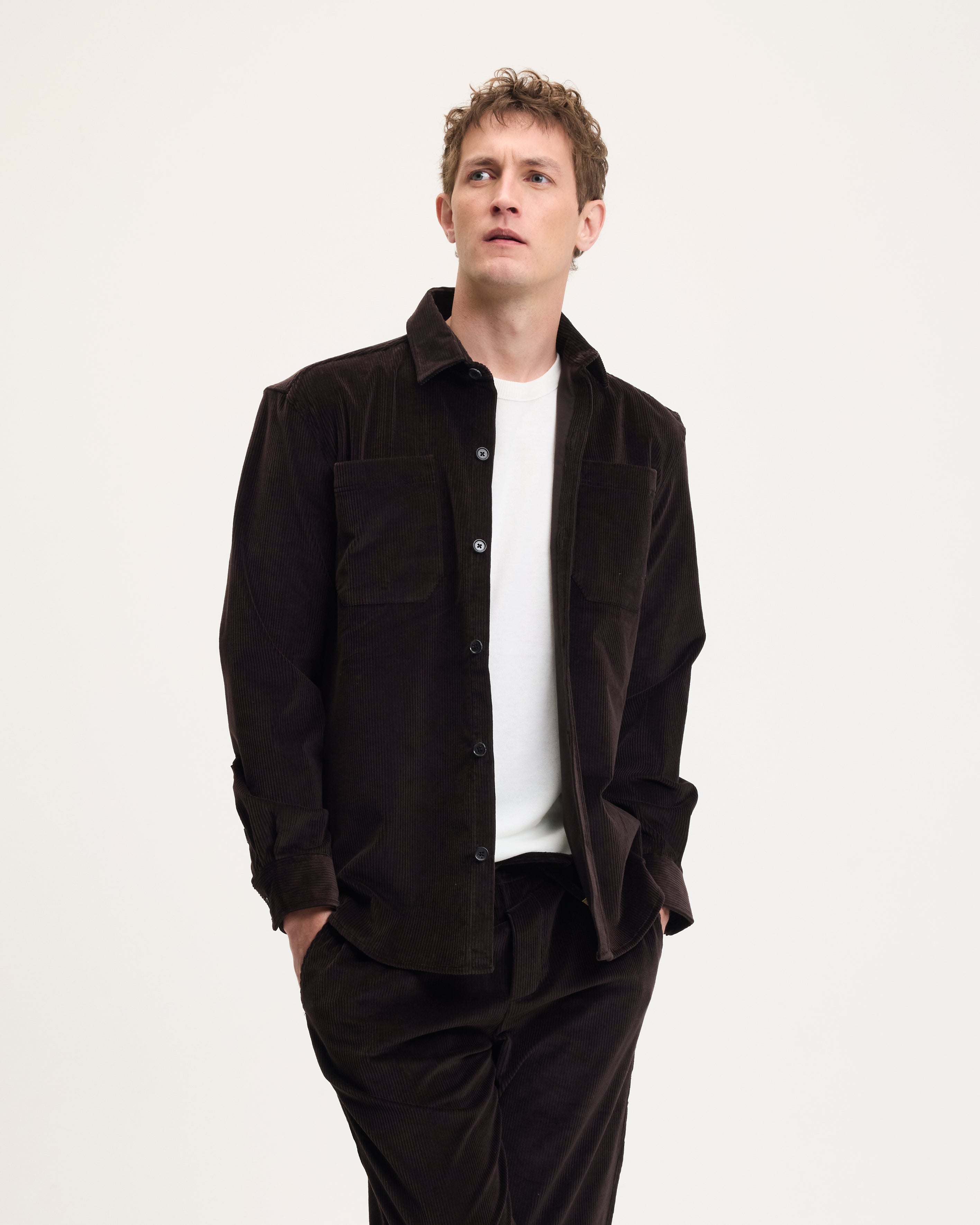 THE GOODPEOPLE SNEWY 26020207 corduroy shirt bruin