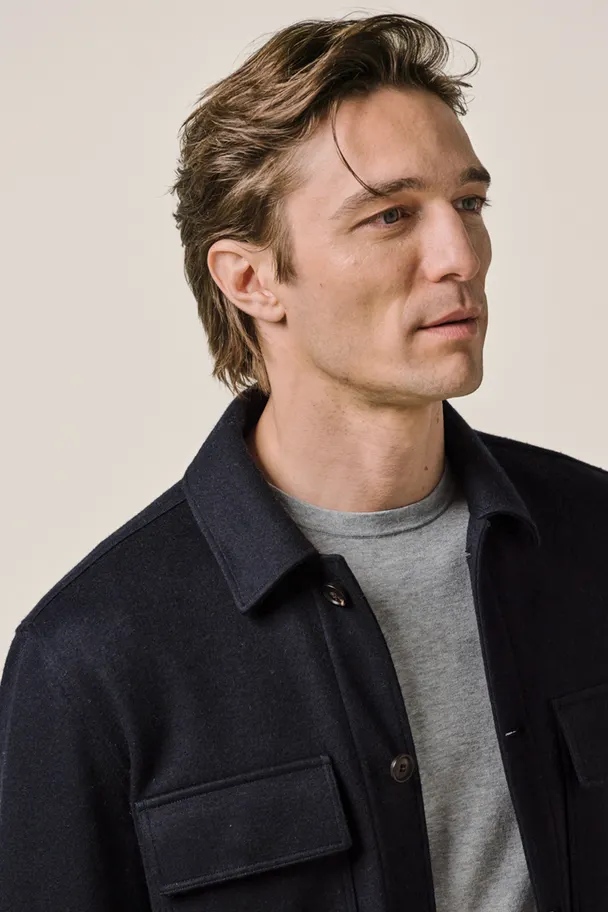 PROFUOMO PPXF30001A Navy knitted overshirt
