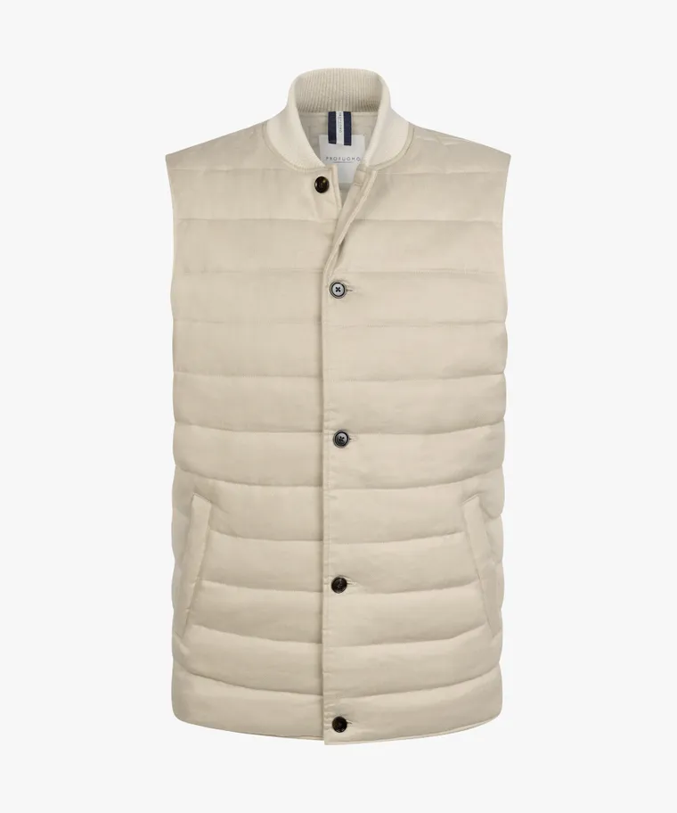 PROFUOMO PPXU10006C Beige linnen katoen bodywarmer