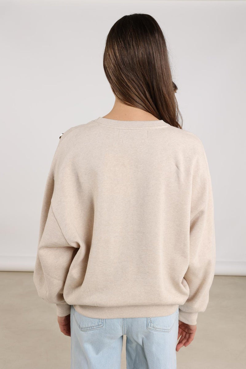 NUKUS NKF03021 Beatriz Pullover Flower-Sand Melange