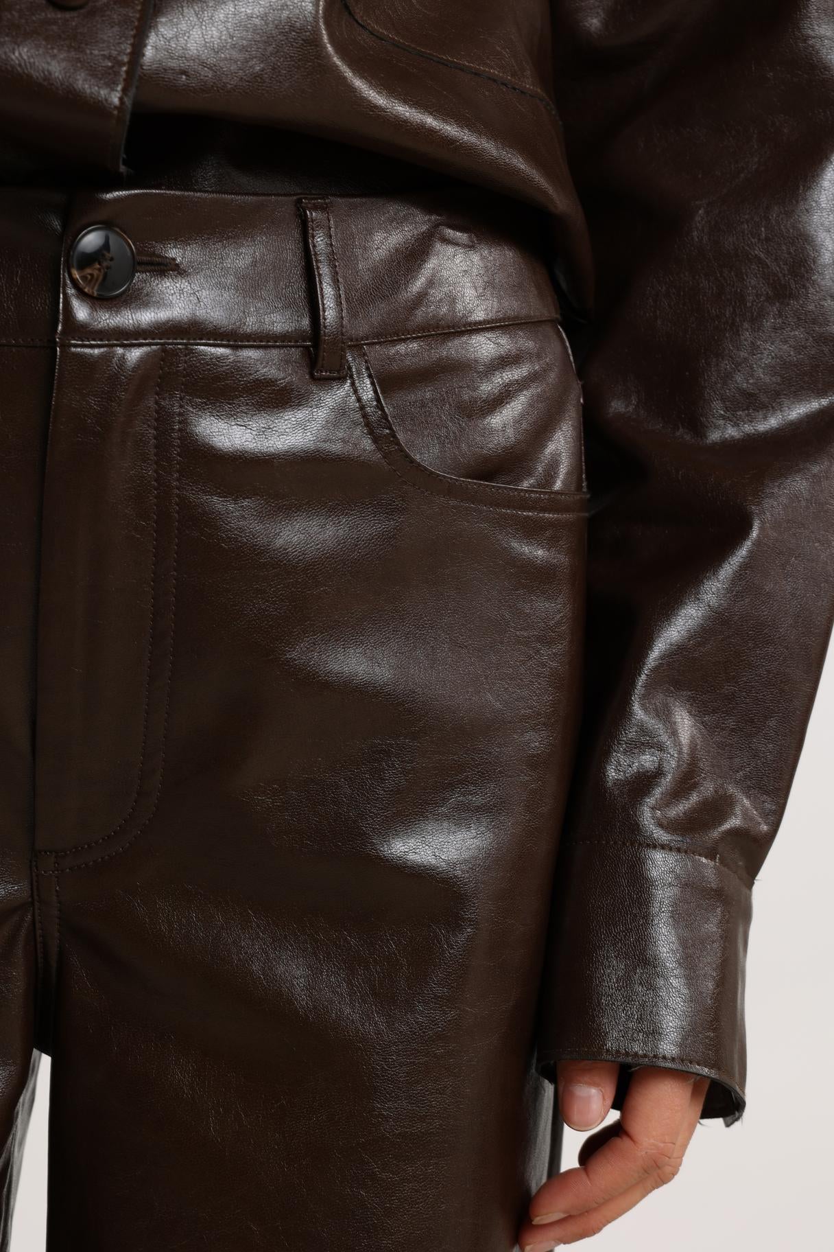 NUKUS NKF09056 Patricia Pants PU-Dark Chocolate