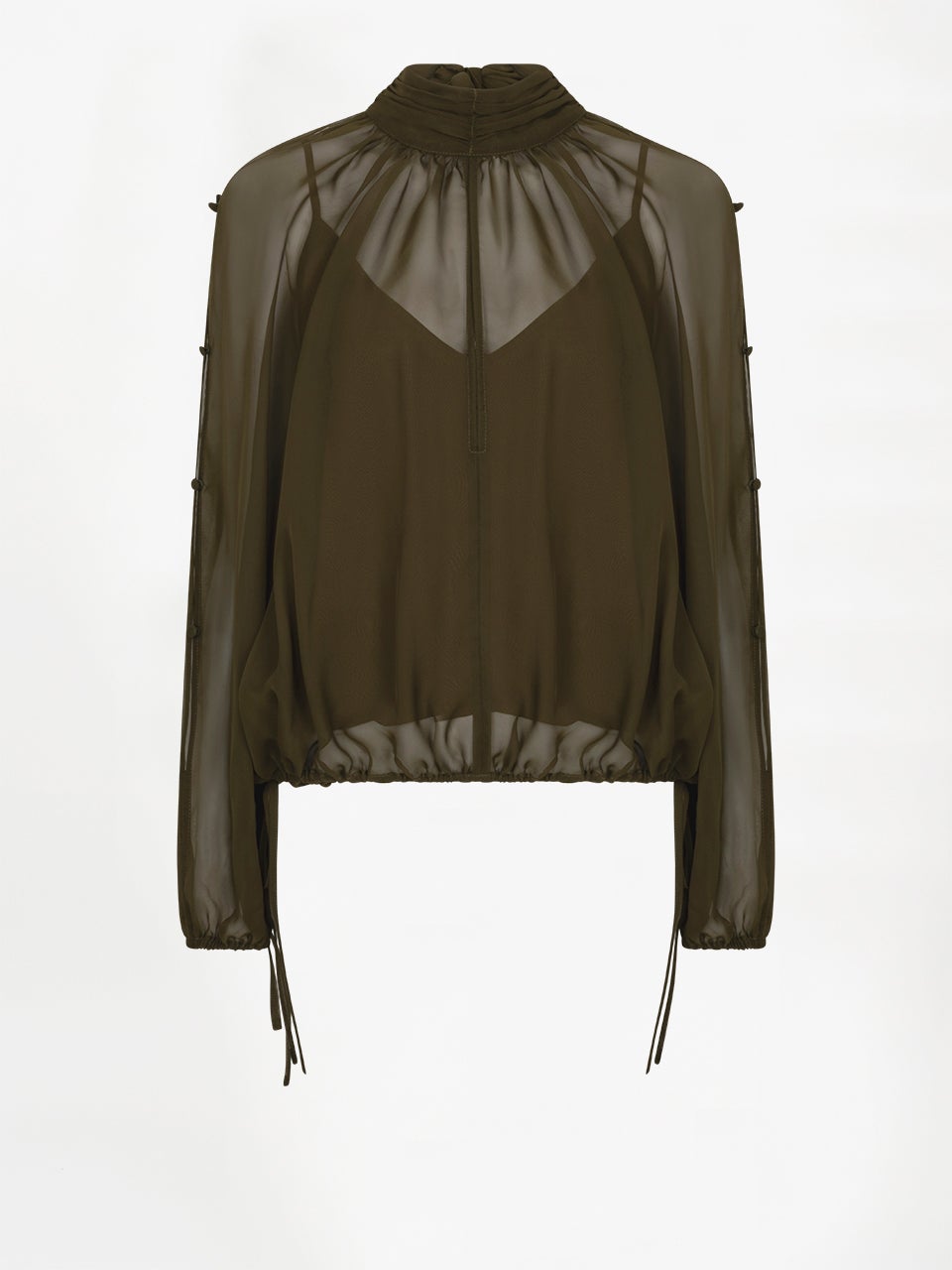 DANTE 6 263193 Sonia Boho SlDetail Bls blouse olijfgroen